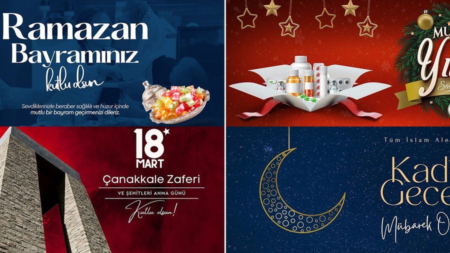 Özel günler kategorisinden dört hazır içerik tasarımı